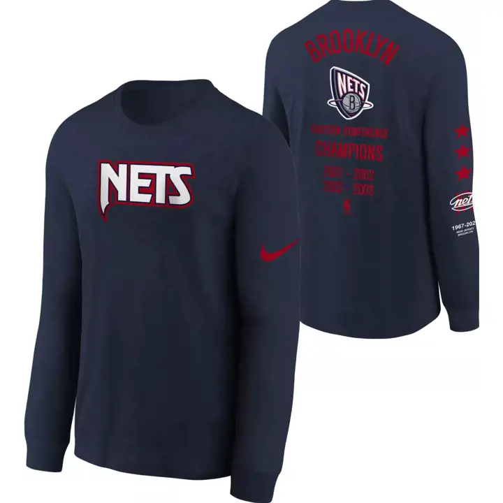 Brooklyn Nets NBA Jeunesse CTS MMT Manches Longues 21 Marine