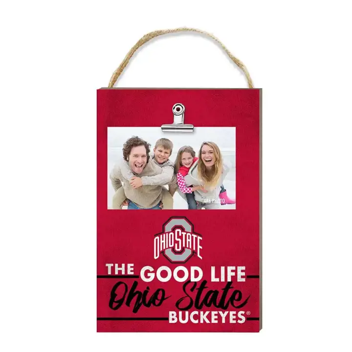 "Plaque Ohio State Buckeyes 8x12 avec pince « The Good Life » ast"