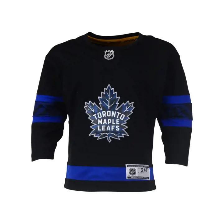 Maillot des Maple Leafs de la LNH, noir, pour jeune enfant, troisième version