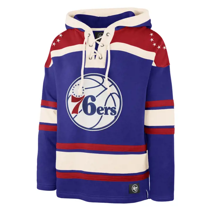 Sweat à capuche lacé bleu Philadelphia 76ers Superior
