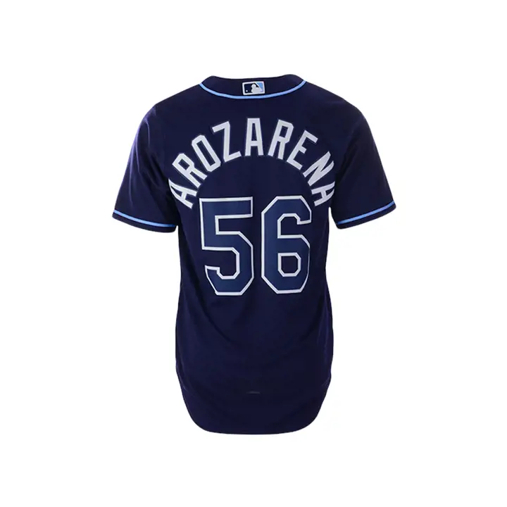 Maillot officiel réplique de joueur MLB RAYS Randy Arozarena marine