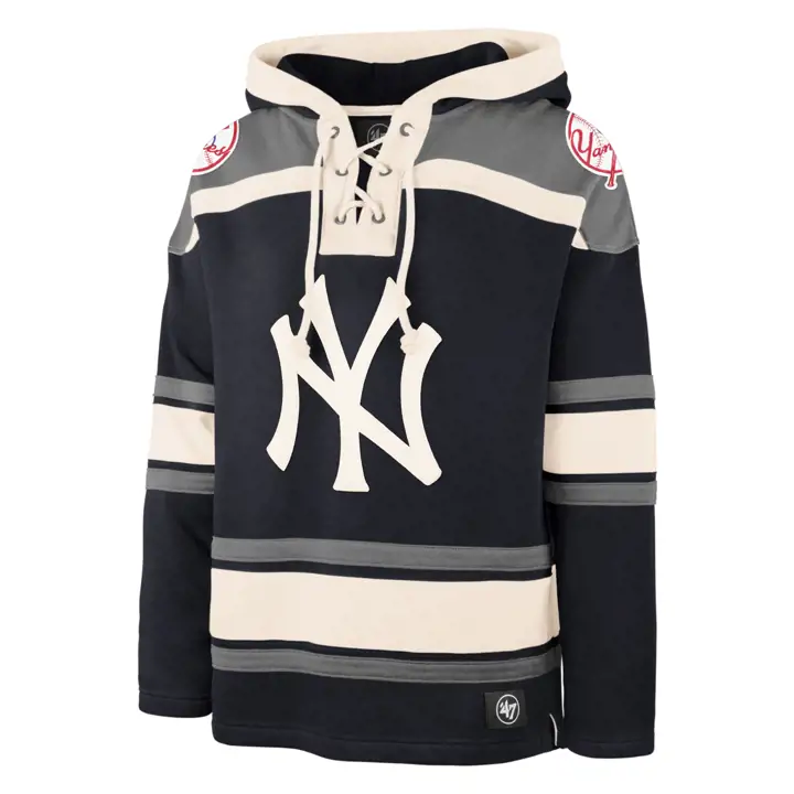 New York Yankees MLB Superior Sweat à capuche lacets Marine/gris/ivo