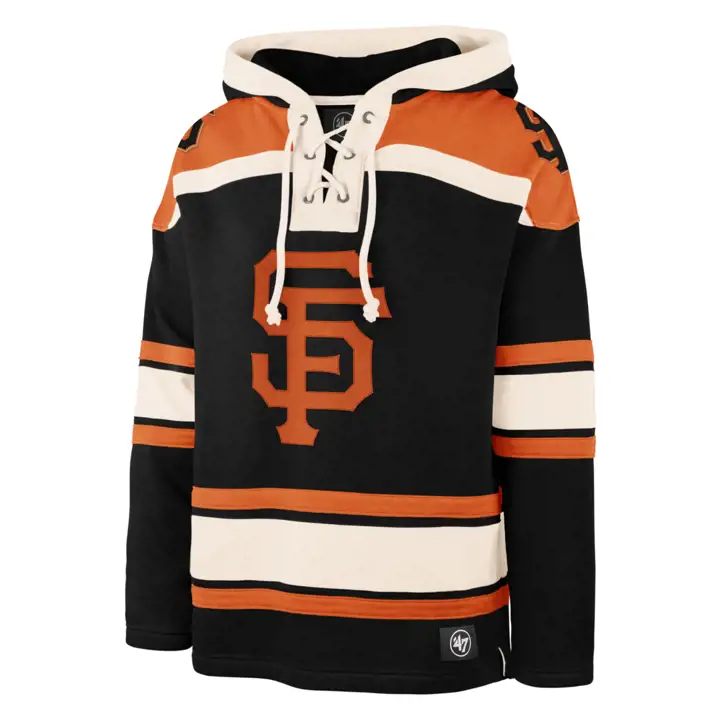 Sweat à capuche lacé supérieur MLB des Giants de San Francisco noir/orange/ivoire