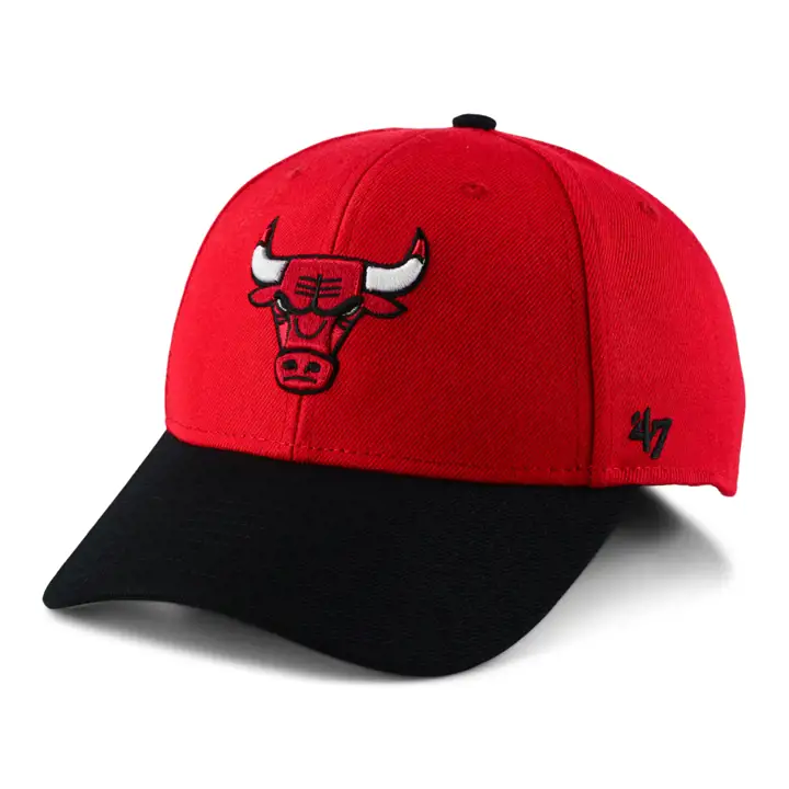 Casquette MVP 47 Chicago Bulls NBA Champs 2 tons avec patch latéral Rouge/Noir