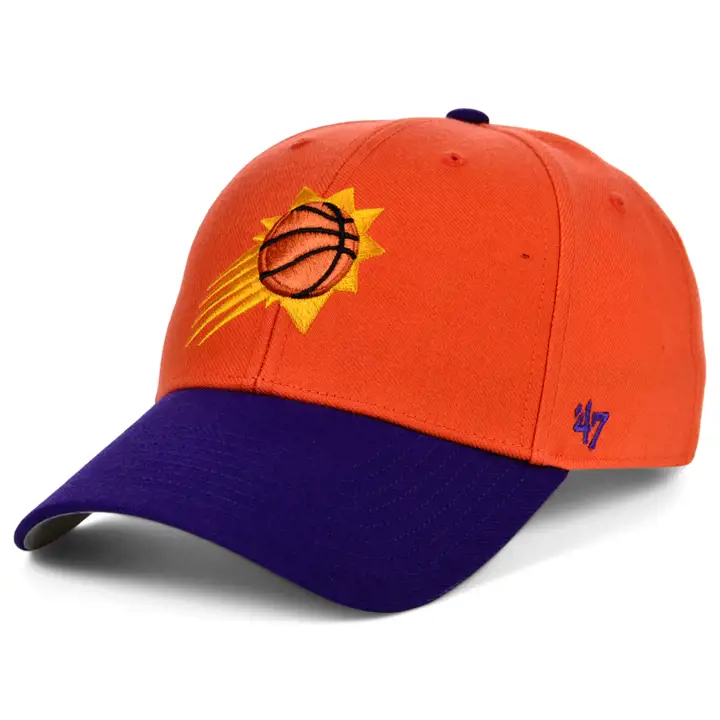 Casquette Phoenix Suns NBA Champions '47 MVP Org/Pur à patch latéral bicolore