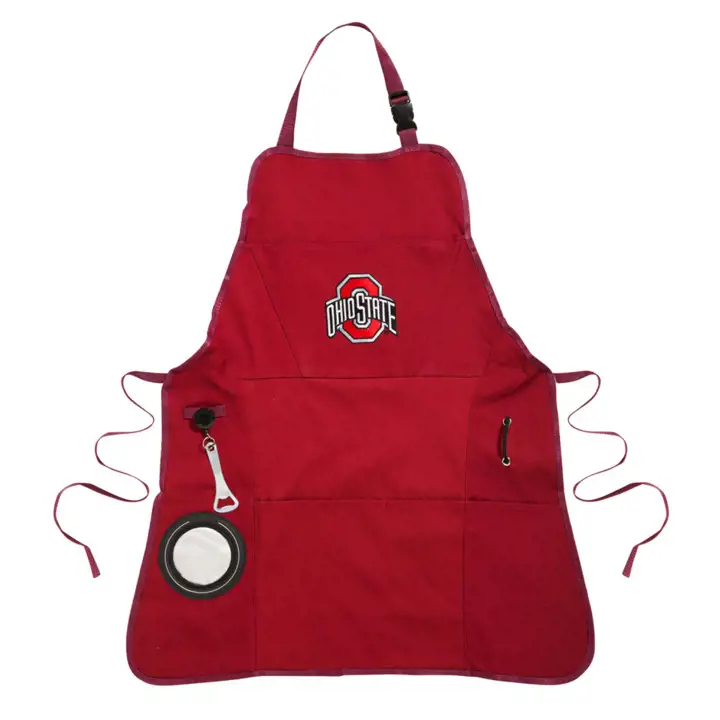 Tablier rouge aux couleurs de l'équipe Ohio State Buckeyes