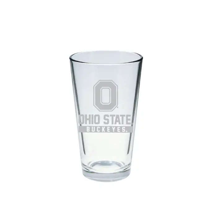 Verre mélangeur de 16 oz Ohio State Buckeyes - Satin givré CLAIR/ROUGE