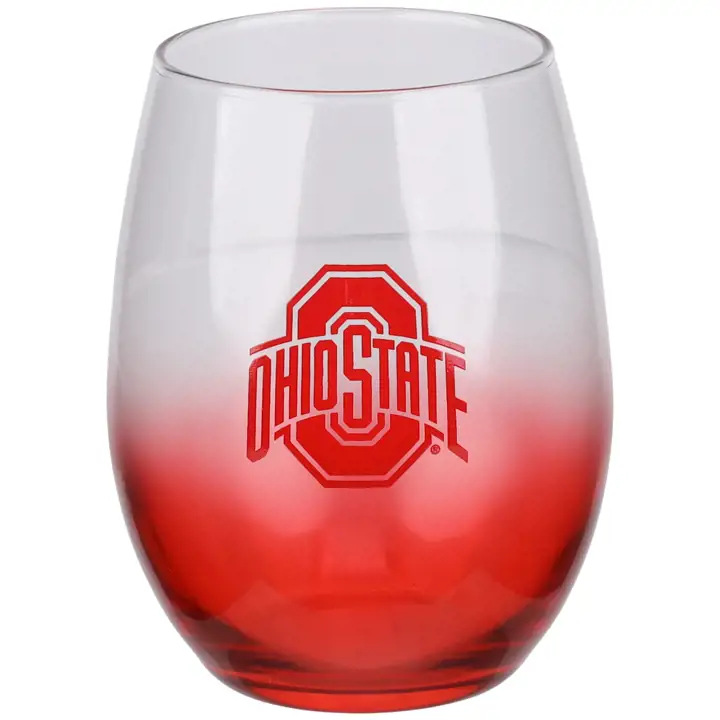 Verre à vin sans pied OSU de 15 oz avec fond coloré CLAIR/ROUGE/O