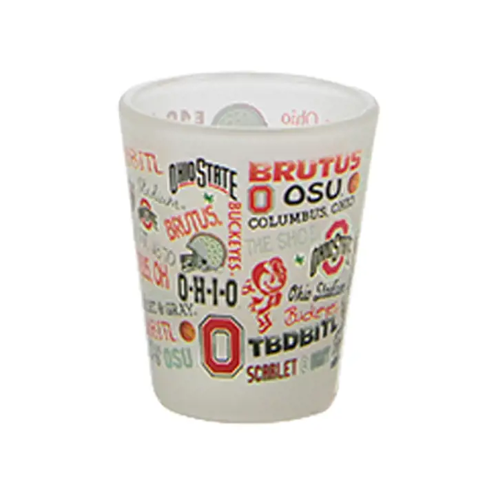 Verre à shot Ohio State Buckeyes 60 ml Transparent/Rouge/Blanc