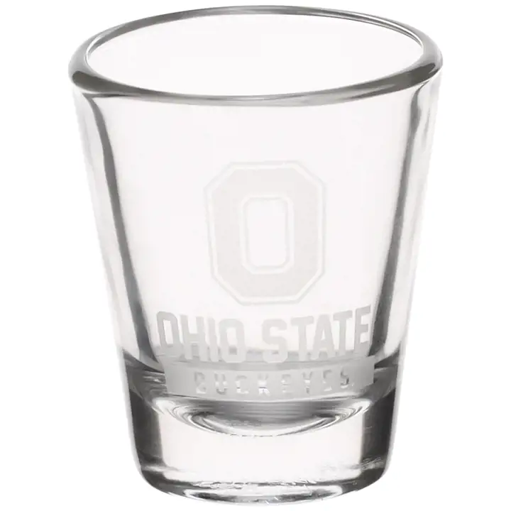 Verre à shot Ohio State Buckeyes 2 oz givré satiné transparent/rouge/blanc