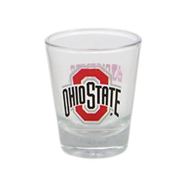 Verre à shot Ohio State Buckeyes 2 oz transparent/rouge/blanc