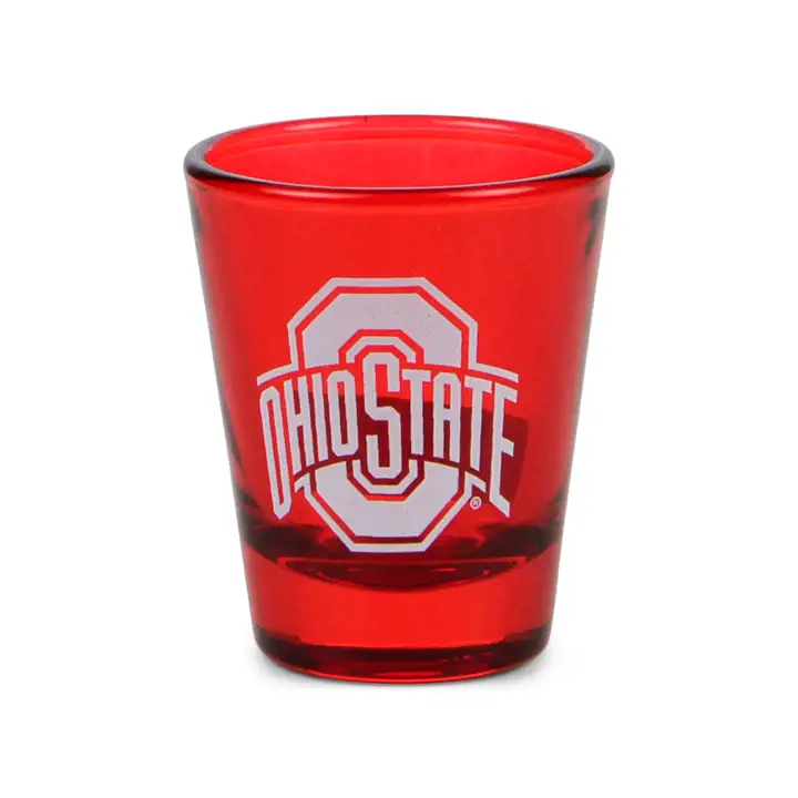 Ohio State Buckeyes Verre à shot de 2 oz couleurs de l'équipe TRANSPARENT/ROUGE/BLANC