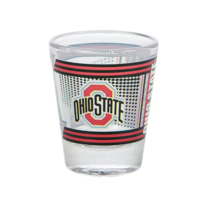 Verre à shot Ohio State Buckeyes 60ml transparent/rouge/blanc