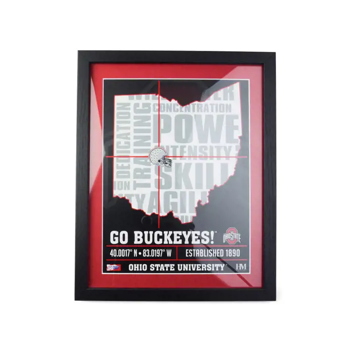 Art encadré Coordonnées géographiques Ohio State Buckeyes