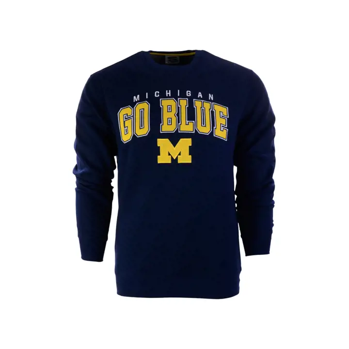 Sweat-shirt ras du cou promotionnel NCAA Michigan Wolverines BLEU MARINE