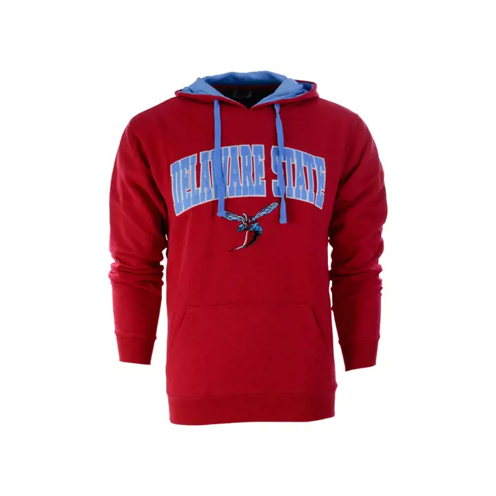 Delaware State Hornets Sweat à capuche NCAA Arch & Logo Rouge