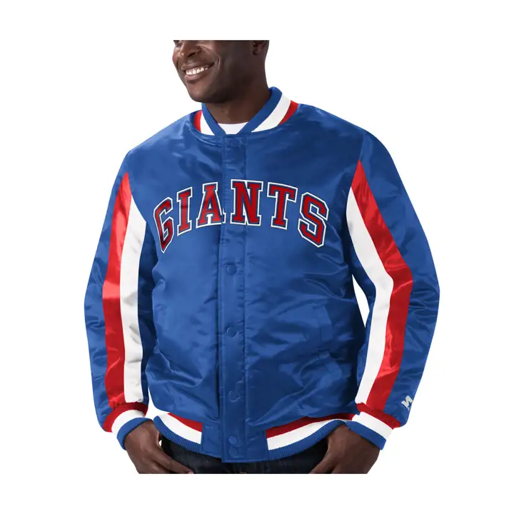 New York Giants NFL LEADER VARSITY JACKET 21 bleu