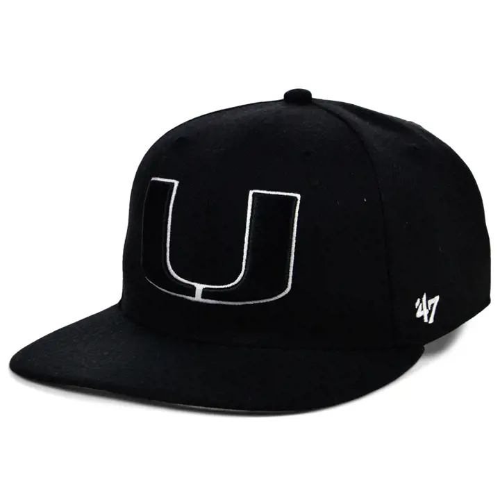 Casquette ajustée Pro NCAA Miami Hurricanes noir/blanc