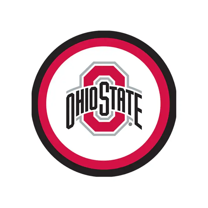 "Assiette à dessert Ohio State Buckeyes 17,78 cm - 12 pièces rouge/blanc/noir"