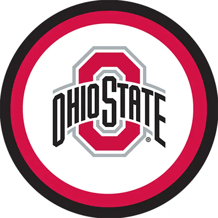 "Assiette déjeuner Ohio State Buckeyes 23 cm - 10 unités rouge/blanc/noir"