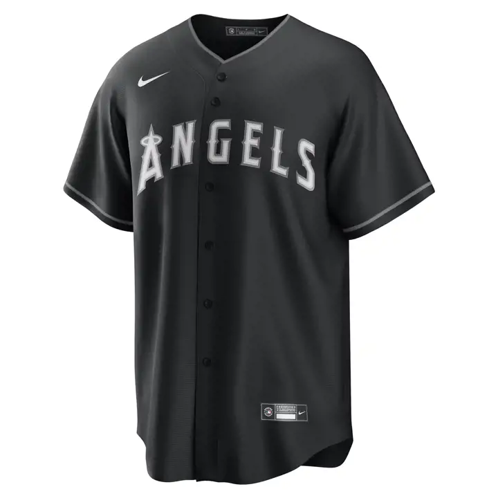 Maillot Replica Joueur Nike B-Dub MLB des LA Angels Mike Trout bl