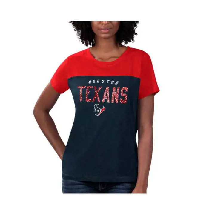 T-shirt ras du cou NFL Houston Texans pour femme 21 Marine