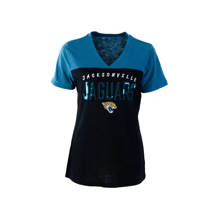 T-shirt Jacksonville Jaguars NFL pour femme, modèle Rundown 21, couleur sarcelle