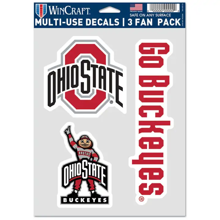 Autocollant de visage 3 paquets Ohio State Buckeyes ast