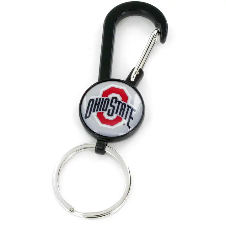 Porte-clés mousqueton en métal Ohio State Buckeyes