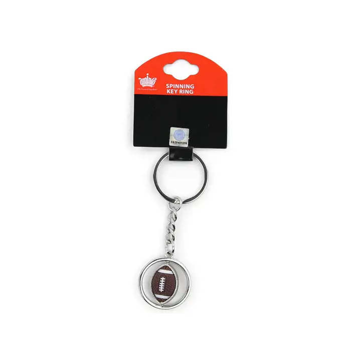 Porte-clés rotatif de football en caoutchouc Ohio State Buckeyes