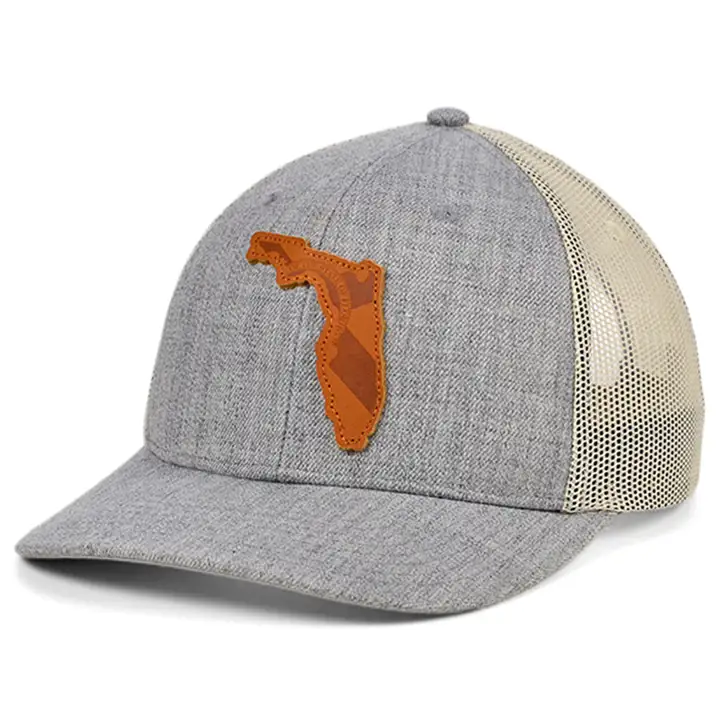 FLORIDE Drapeaux Camionneur Courbés en Cuir Heather H-GRA