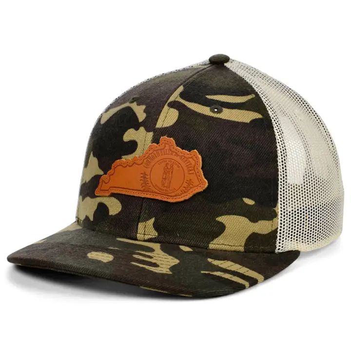 KENTUCKY Woodland Cuir État Remplir Courbé Trucker Drapeau WOO