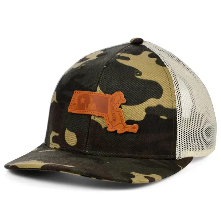 MASS Woodland Leather State Fill Curved Trucker Flag WOODLAN