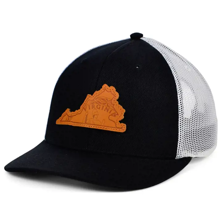 VIRGINIA BW Cuir État Remplir Camionneur Incurvé Drapeau NOIR/BLANC/N