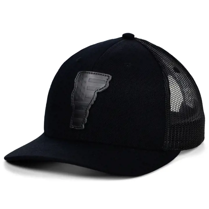 VERMONT Blackout Cuir USA Patch Camionneur Drapeau NOI/NOI/NOI