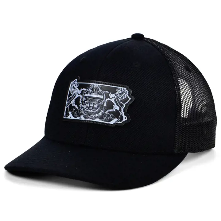 PENNSYLVANIA BBW Cuir État Courbé Camionneur NOIR/NOIR/B