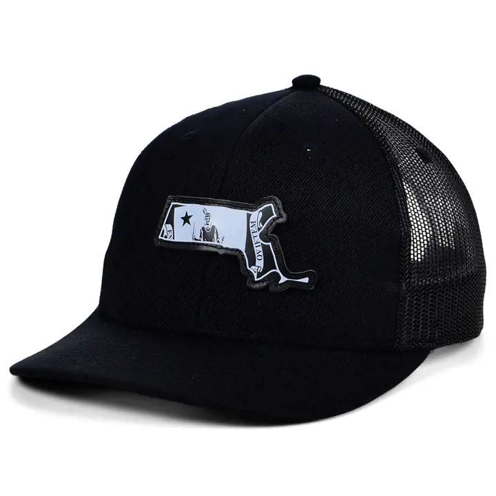 MASSACHUSETTS BBW Cuir État Remplir Camionneur Incurvé NOIR/NOIR/