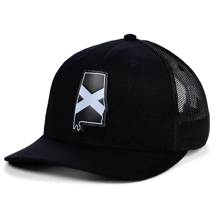 ALABAMA BBW Cuir État Remplir Camionneur Incurvé NOIR/NOIR/BLANC