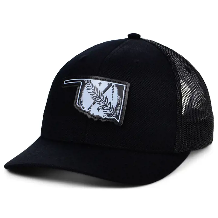 CAMIONNEUR COURBÉ BBW CUIR OKLAHOMA BLK/BLK/WHT