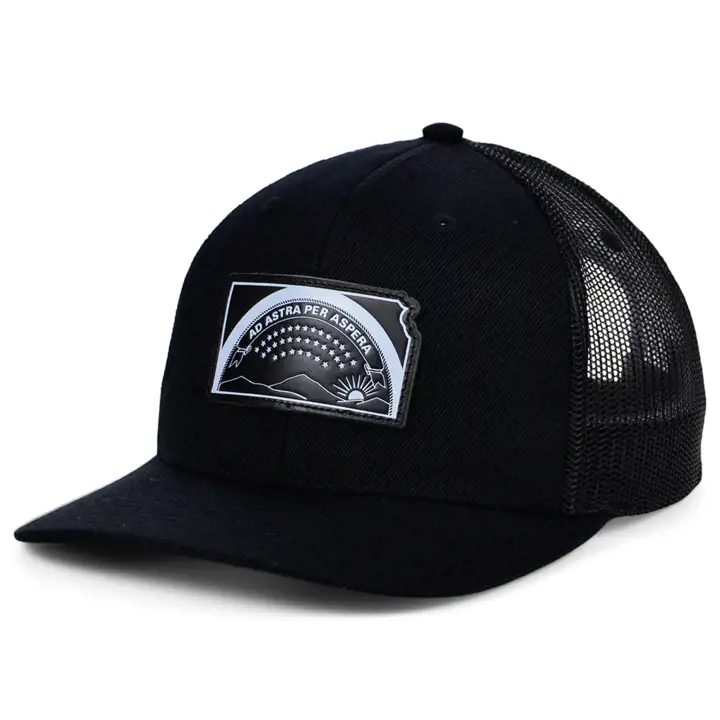 KANSAS BBW Cuir d'État Camionneur Courbe Noir/Noir/Blanc