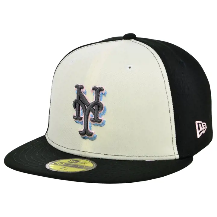 NEW YORK METS MLB COLOR UV 59FIFTY CHROME/NOIR/ROSE argent/noir/