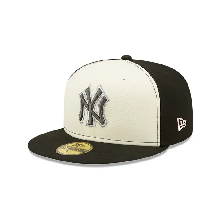 NEW YORK YANKEES MLB COULEUR UV 59FIFTY CHROME/NOIR/ROSE argent/n
