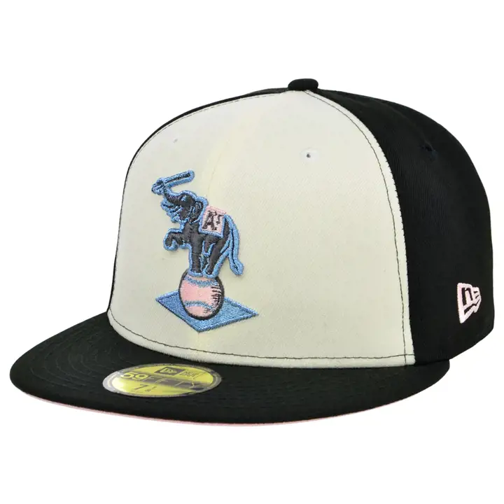 CASQUETTE OAKLAND ATHLETICS MLB COLOR UV 59FIFTY CHROME/NOIR/ROSE argent/