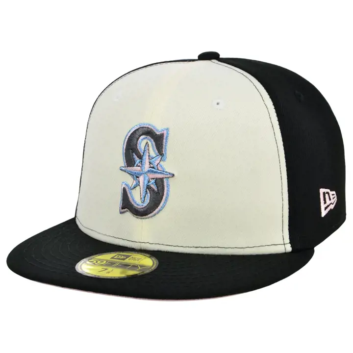 SEATTLE MARINERS MLB COLOR UV 59FIFTY CHROME/BLK/PINK silv/b