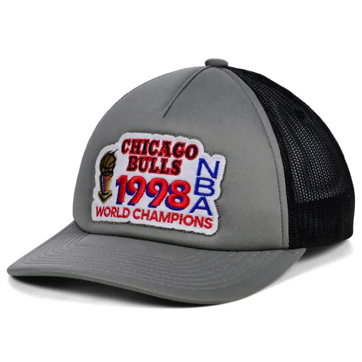 Casquette trucker de championnat NBA des Chicago Bulls grise