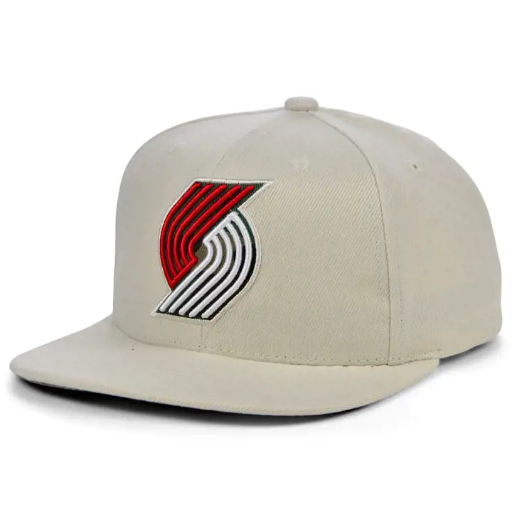 PORTLAND TRAIL BLAZERS NBA CASQUETTE SNAPBACK BLANCHE CASSÉE BRUN CLAIR/BOIS