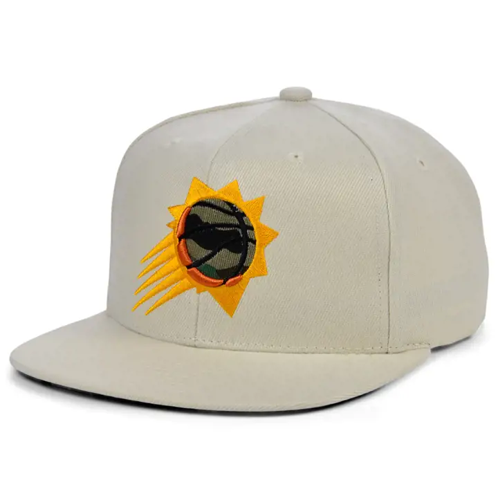 PHOENIX SUNS NBA CASQUETTE SNAPBACK BLANC CASSÉ BEIGE/CAMOUFLAGE BOIS