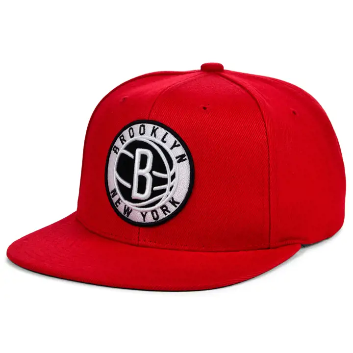 CASQUETTE SNAPBACK ROUGE BROOKLYN NETS NBA BRED