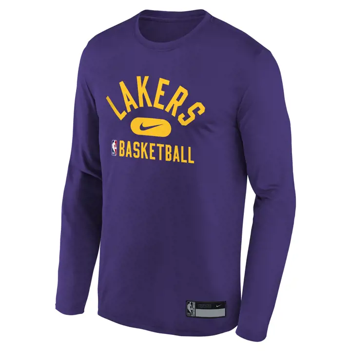 T-shirt à manches longues d'entraînement NBA Los Angeles Lakers pour jeune 21 pur