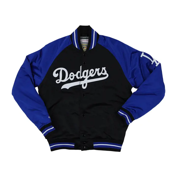 Veste satinée M&N Loaded MLB Los Angeles Dodgers NOIR/ROY/GRIS